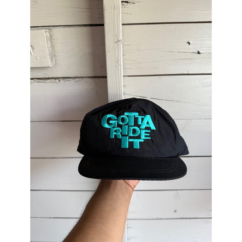 Vintage Cedar Point Gotta Ride It Hat Black Teal Snapback Theme Park Cap
